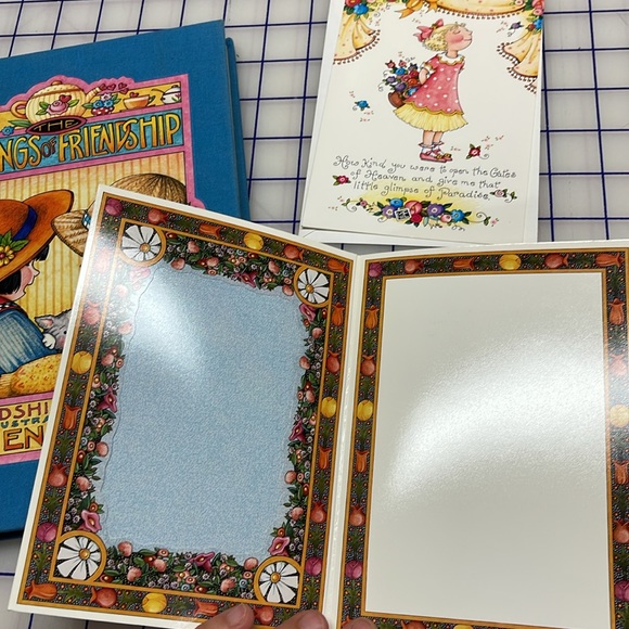 ME Blessings of Friendship Hardback Collectible Book VTG plus 2 greeting cards - Picture 3 of 4
